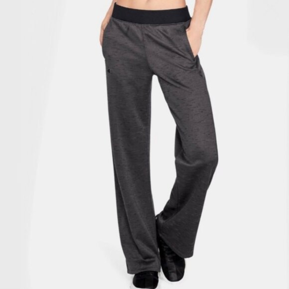 NWT UA Cold Gear Fleece Sweatpants Wide Leg Charcoal Gorpcore S - Picture 1 of 5